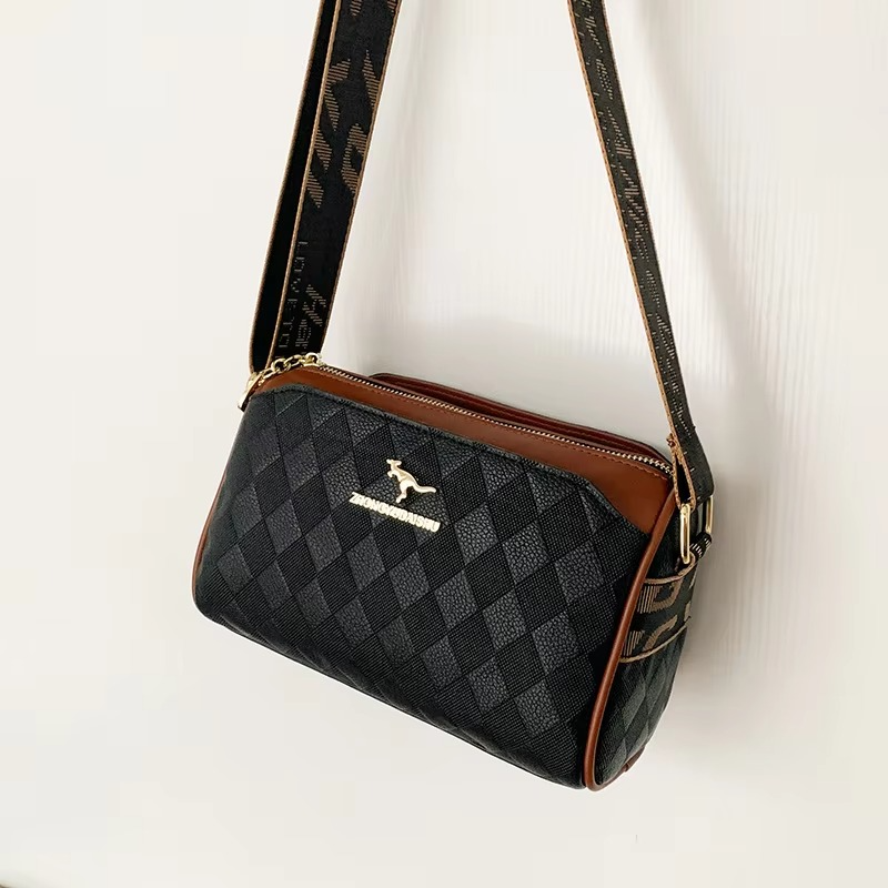 Lingge Pillow Bag 2024 New Top Layer Cowhide Fashionable and Western Style Shoulder Bag Simple and Casual Crossbody Handbag