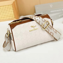 Lingge Pillow Bag 2024 New Top Layer Cowhide Fashionable and Western Style Shoulder Bag Simple and Casual Crossbody Handbag