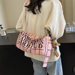 Casual Print Crossbody Bag, High Capacity, Adjustable Shoulder Strap, Zipper Closure, Pillow Bag For Commuting