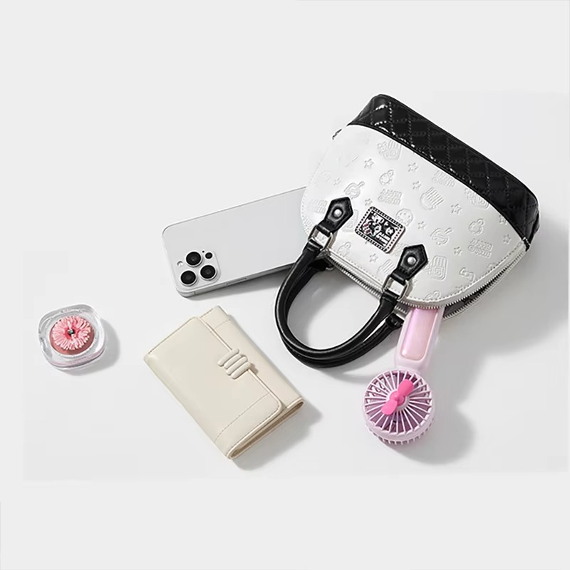 Sanrio Hello Kitty Shell Shoulder Bag Classic Pillow Crossbody Bag for Women Girl Black and White Series Luxury Designer Handbag