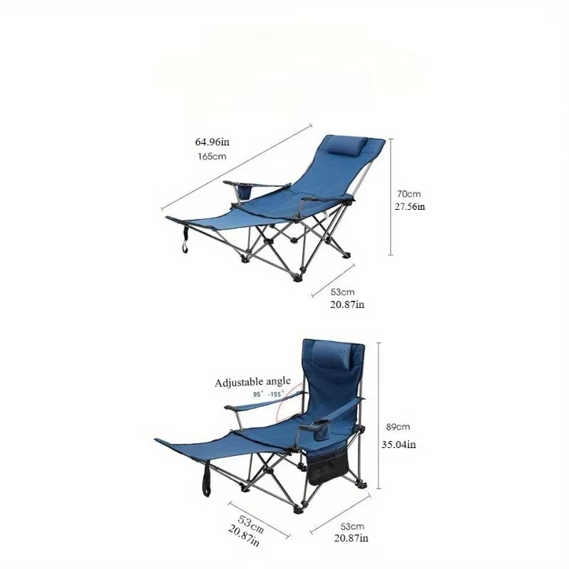 Outdoor folding chair camping portable beach bench backrest fishing chair folding bed office lunch lounge chair