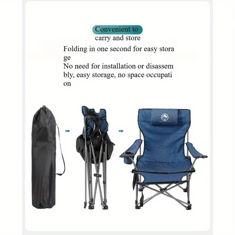 Outdoor folding chair camping portable beach bench backrest fishing chair folding bed office lunch lounge chair