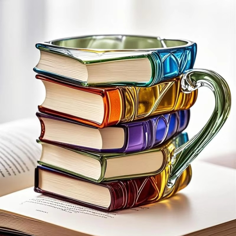 New hot selling Painted Book Mug, painted book cup, mug, coffee cup, resin handicraft ornament