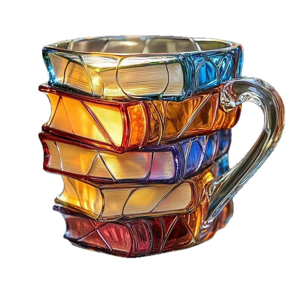 New hot selling Painted Book Mug, painted book cup, mug, coffee cup, resin handicraft ornament