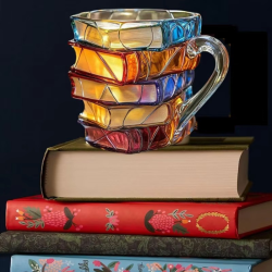 New hot selling Painted Book Mug, painted book cup, mug, coffee cup, resin handicraft ornament