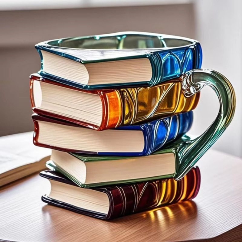New hot selling Painted Book Mug, painted book cup, mug, coffee cup, resin handicraft ornament