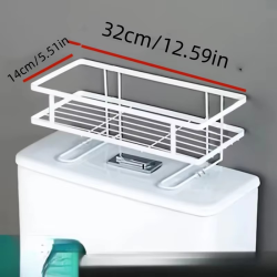 No-Drill Wall-Mounted Bathroom Organizer Rack Grooming Essentials Bathroom Storage Solution Durable Metal Rack Bathroom Organize