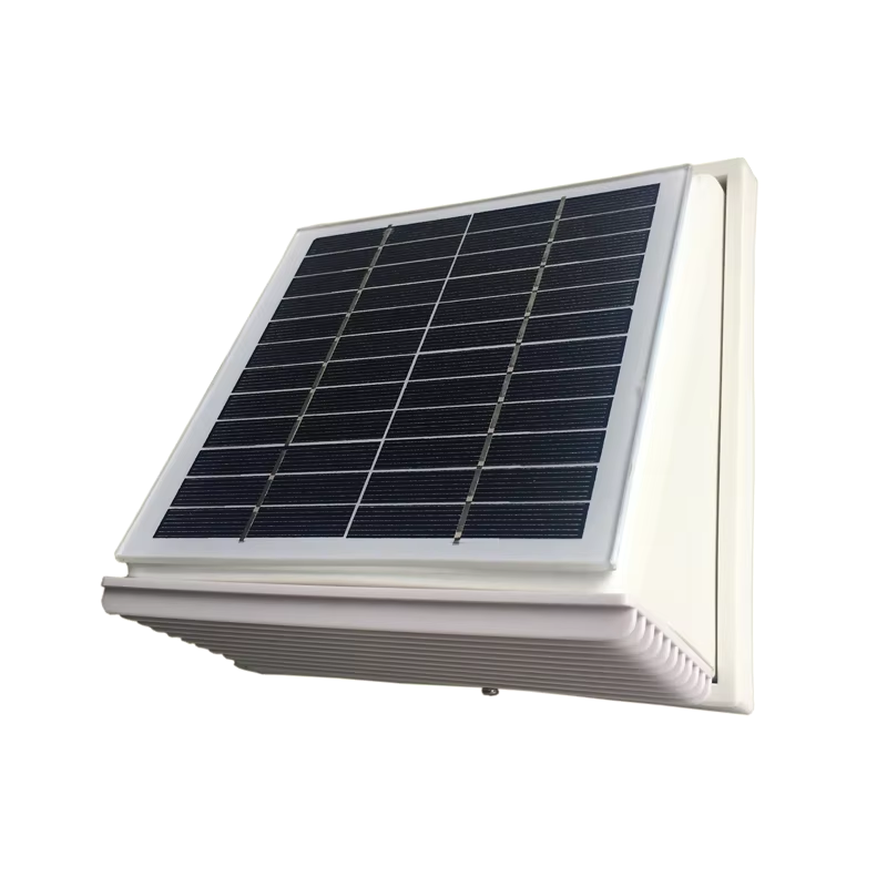 68CFM Plastic Solar Wall Fan 2.5W Ventilator Extractor Airduct Diameter 120mm for Shed Greenhouse