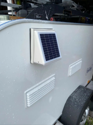68CFM Plastic Solar Wall Fan 2.5W Ventilator Extractor Airduct Diameter 120mm for Shed Greenhouse