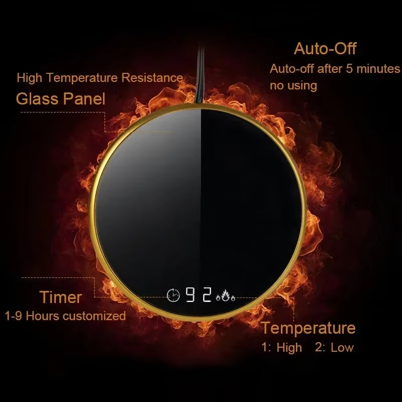 Coffee Mug Warmer with Timer & 2 Temperature Settings Office Smart Cup Warmer Electric Beverage Warmer for Cocoa Tea Water Milk