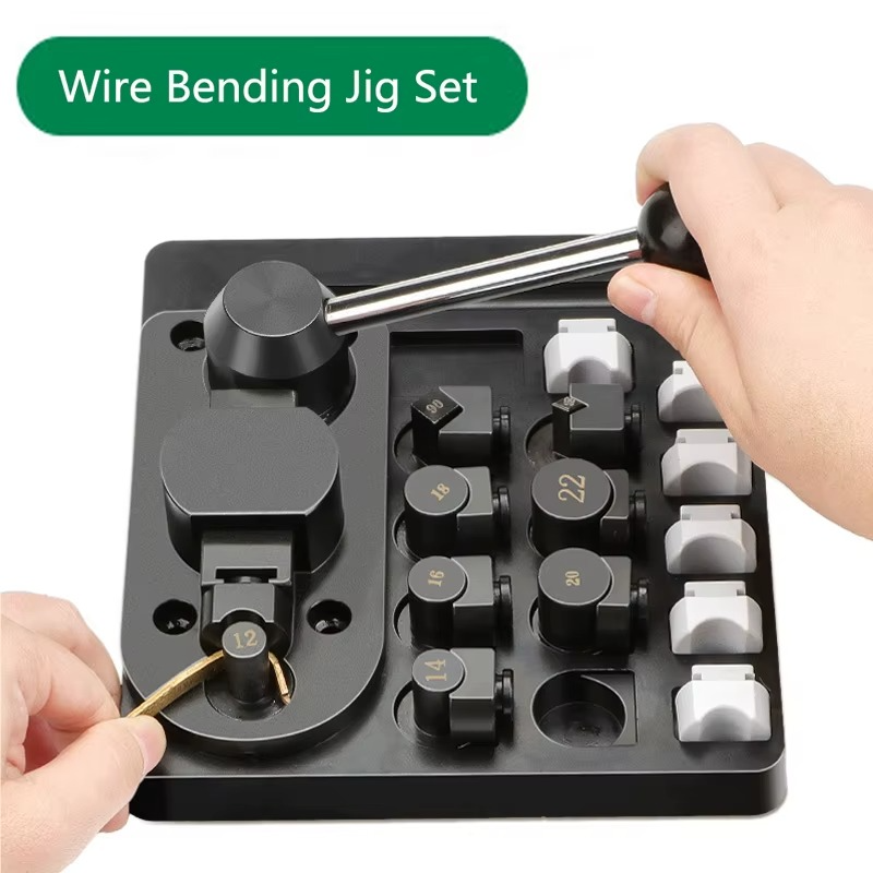 Metal Wire Bending Jig Set with Adjustable Dies Earring Jewelry Bending Machine Set Multifunctional Rings Earrings Bending Tools