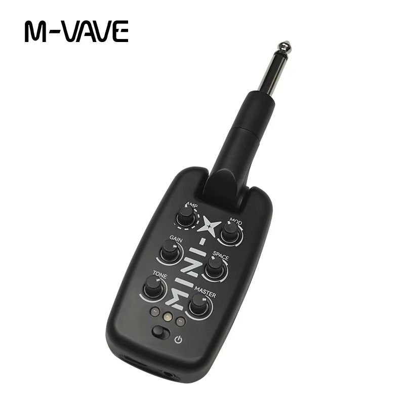 M-VAVE MINI-X Headphone Amplifier Guitar Bass Effects Portable Rechargeable Plug-In Amp Built-in 9 Different Amplifier Tones