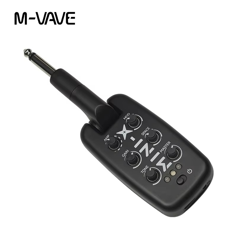 M-VAVE MINI-X Headphone Amplifier Guitar Bass Effects Portable Rechargeable Plug-In Amp Built-in 9 Different Amplifier Tones