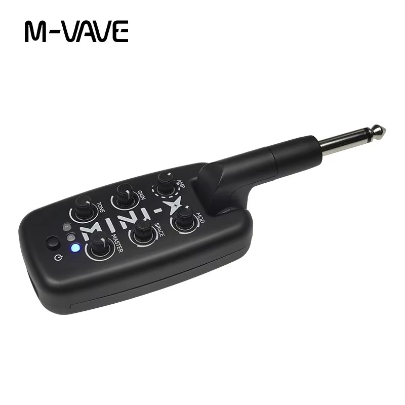 M-VAVE MINI-X Headphone Amplifier Guitar Bass Effects Portable Rechargeable Plug-In Amp Built-in 9 Different Amplifier Tones