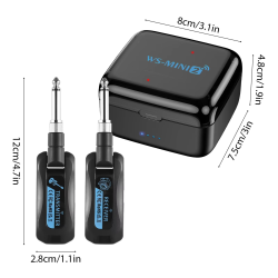 2.4G Wireless Guitar System Rechargeable Portable Transmitter Receiver Set with Charging Compartment Audio System for Electric