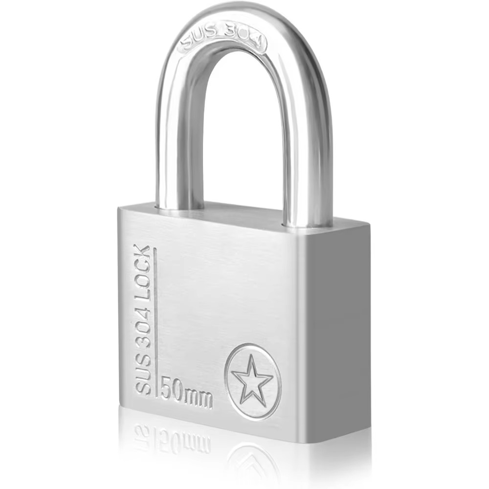 304 Stainless Steel Padlock,50mm Waterproof with 4 Keys Rustproof All with Keys for Gym Locker Shed Suitcase