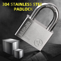 304 Stainless Steel Padlock,50mm Waterproof with 4 Keys Rustproof All with Keys for Gym Locker Shed Suitcase