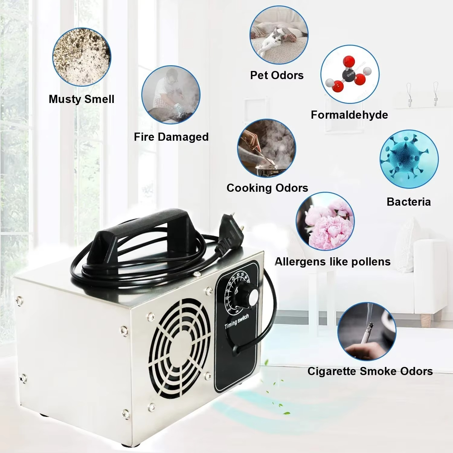 Ozone Generator 220v 60g Ozonizer Air Purifier Home Cleaner Treatment Ozono Remove Formaldehyde