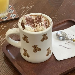 Thickened Cream White Mug Cute Bear Cartoon Ceramic Cup
