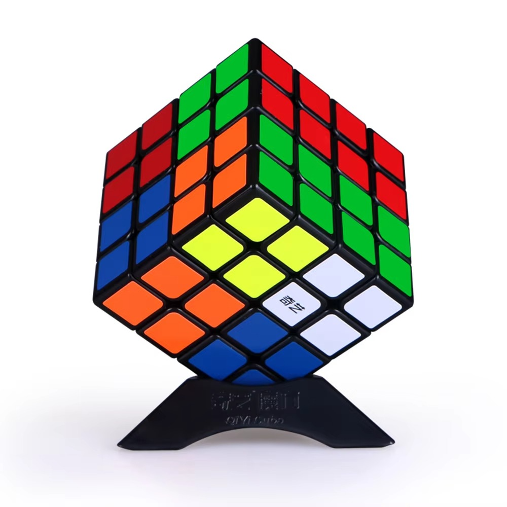 [Picube] QiYi QiYuan 4x4 Stickerless Black 4x4x4 Magic Cube Speed Puzzle QiYuan S2 Racing Cubo Magico Educational Toys Gift