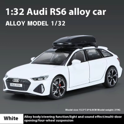 1:32 RS6 Toy Car Model With Sound And Light Doors Opened Alloy Diecast Model Vehicle Collection Toy for Boy Adult Festival Gift