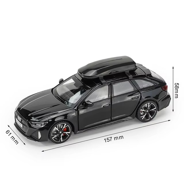 1:32 RS6 Toy Car Model With Sound And Light Doors Opened Alloy Diecast Model Vehicle Collection Toy for Boy Adult Festival Gift