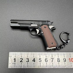 1: 3 Semi Alloy m1911 Pistol Shell Throwing Mini Metal Gun Models Detachable Toy Gun Ornament Pendant Fake Gun for Adult Gift