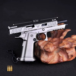 Metal Keychain with 1:3 Removable Handgun Model, Miniature Alloy Gun Keychains, Cool Collectible Toy Key Ring Gift