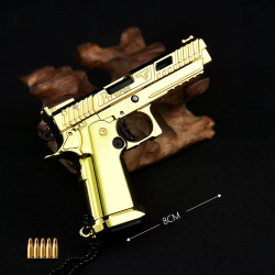 Metal Keychain with 1:3 Removable Handgun Model, Miniature Alloy Gun Keychains, Cool Collectible Toy Key Ring Gift