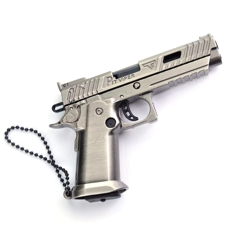 Metal Keychain with 1:3 Removable Handgun Model, Miniature Alloy Gun Keychains, Cool Collectible Toy Key Ring Gift