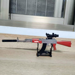 30cm Mini Alloy AK47 Rifle Toy Gun Model Figures Keychain Toy Decoration Crafts CS Adult Tactics Collection Gift for Boysv