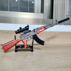 30cm Mini Alloy AK47 Rifle Toy Gun Model Figures Keychain Toy Decoration Crafts CS Adult Tactics Collection Gift for Boysv