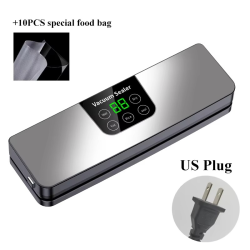Electric Vacuum Sealer Machine Dry/Wet Food Packaging Seal To Keep Fresh Touch Buttons Digital Display Detachable Cleaning