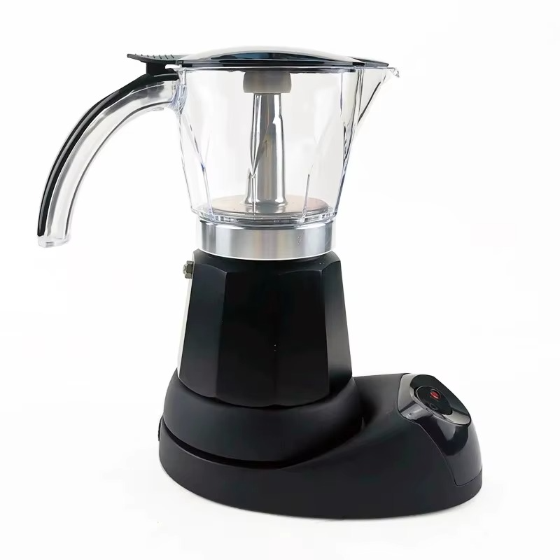 Electrica Moka Pot Espresso Italian Mocha Maker Latte Brewer 6 Cups Electric Coffee Heater Percolators Stovetop Filter Cafetiere