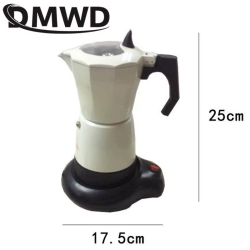 DMWD Electric Moka Maker 300ml Multi-function Espresso Italian Coffee Machine Home Office Aluminum Coffee Percolators Pot EU
