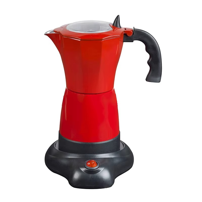 DMWD Electric Moka Maker 300ml Multi-function Espresso Italian Coffee Machine Home Office Aluminum Coffee Percolators Pot EU