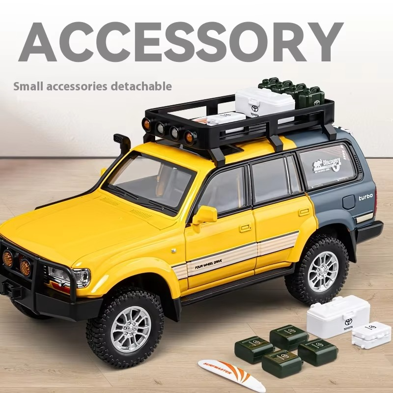1:24 Scale LC80 Off-road Vehicle Alloy Car Model Diecast Toy Ornament Gift Souvenir Collectible