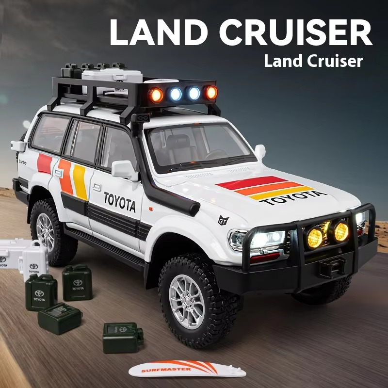 1:24 Scale LC80 Off-road Vehicle Alloy Car Model Diecast Toy Ornament Gift Souvenir Collectible