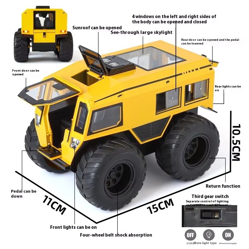 1:24 Scale Sherp ATV Model Car with LED Lights - Realistic Detail for Kids' Adventure Play - Cross-Country Fun, Toy Vehicle