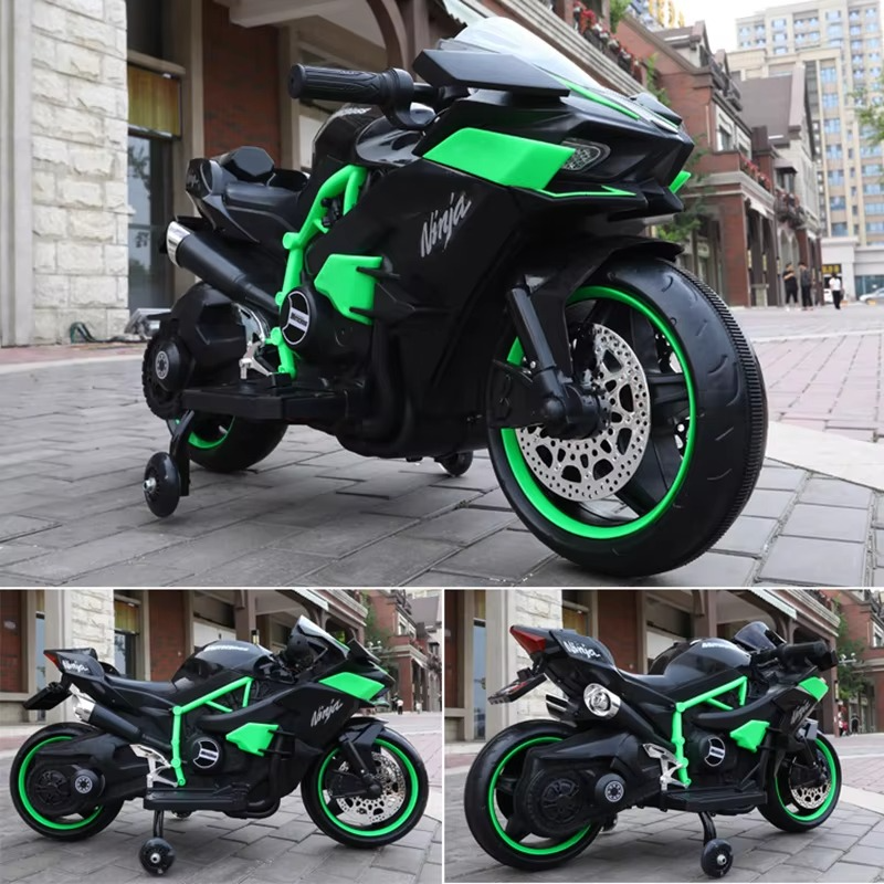 Children's Electric Car Cool Wheel Lights Dual Drive Boys Motorbike Tricycle Baby Electric Motorcycle Motorbike for Kids Ride On