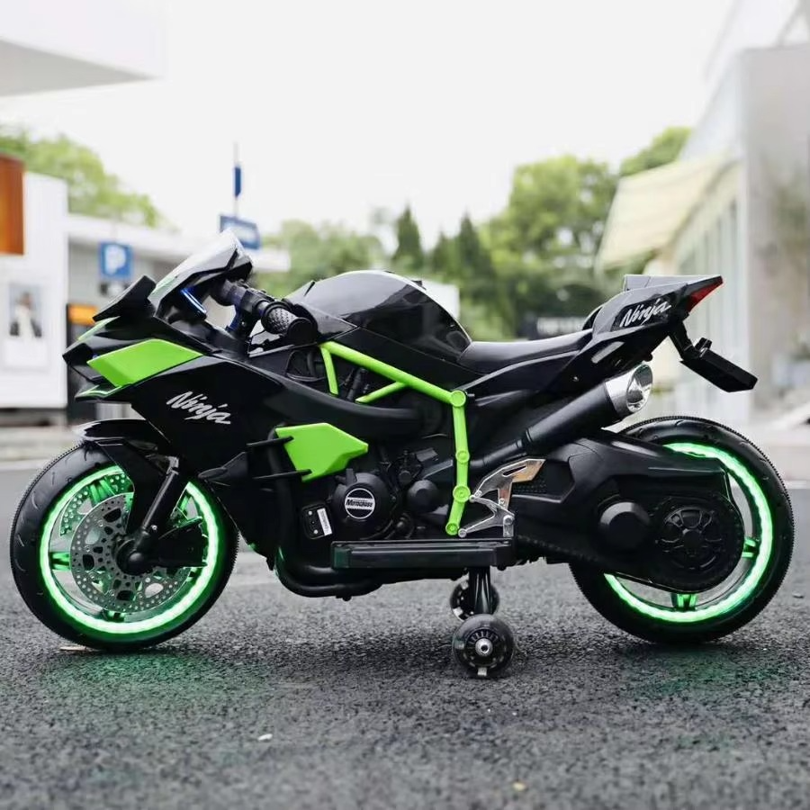 Children's Electric Car Cool Wheel Lights Dual Drive Boys Motorbike Tricycle Baby Electric Motorcycle Motorbike for Kids Ride On
