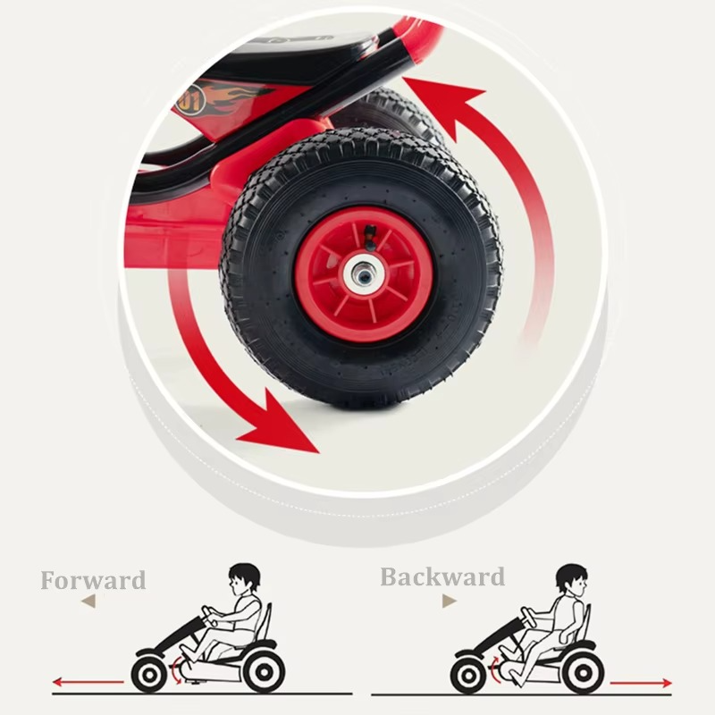 LazyChild Foldable Go Kart 4 Wheel Pedal Ride On Adjustable Seat Ride On Pedal Toy Car For Kids 2-8 Years Karting Dropshipping