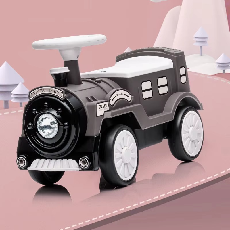 Cartoon Little Train Children's Scooter Silent Wheel Yo-yo Car PP Material Balance Walkers Twist Scooters Baby Toy Ride on Car