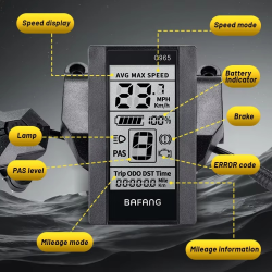 EBike LCD Display C965 0-9 PSA for BAFANG BBS01B BBS02B BBSHD Mid Drive Motor Bicycle Ebike Computer UART Conversion Kit