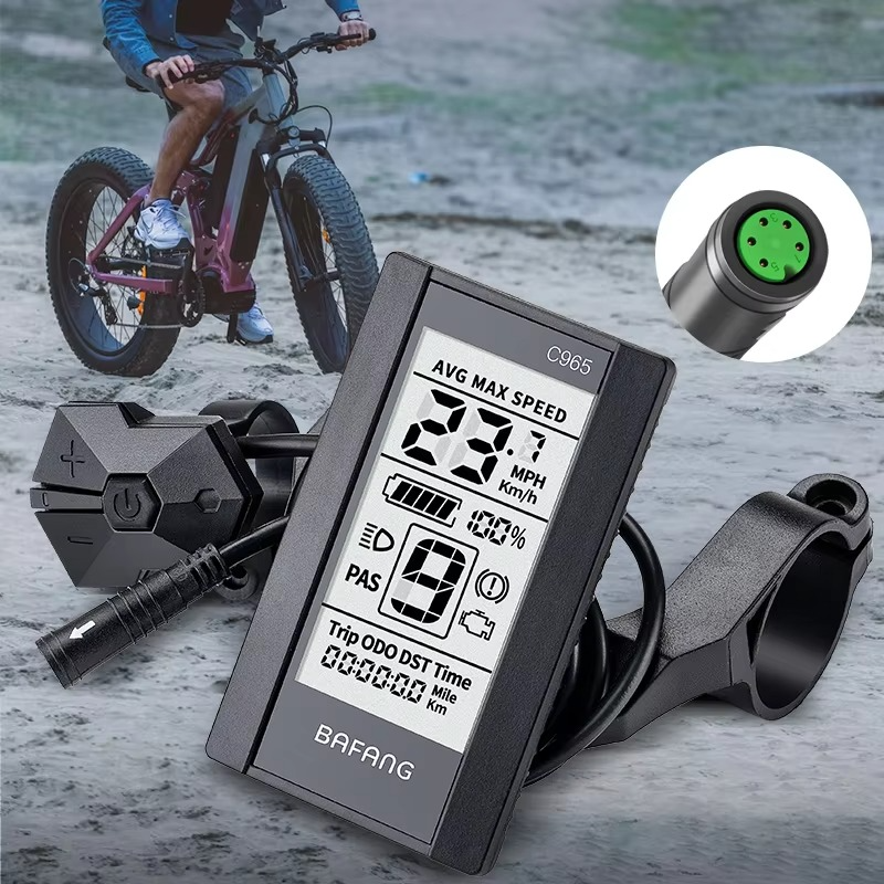 EBike LCD Display C965 0-9 PSA for BAFANG BBS01B BBS02B BBSHD Mid Drive Motor Bicycle Ebike Computer UART Conversion Kit