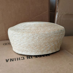 French Beret Hat Women Straw Cap Summer Woven Sun Hat Church Derby Party Hostesses Pillbox Hat Millinery Fascinator Base
