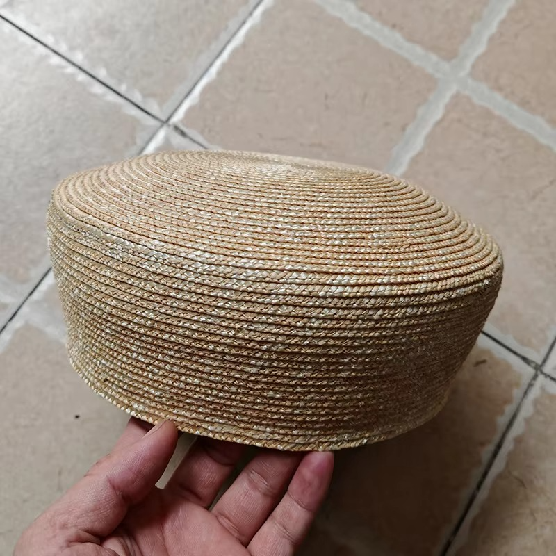 French Beret Hat Women Straw Cap Summer Woven Sun Hat Church Derby Party Hostesses Pillbox Hat Millinery Fascinator Base