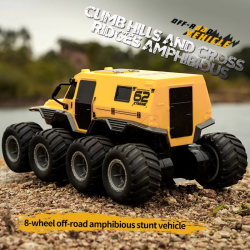 JJRC Q137 8x8 2.4G Remote Control Car 8wd Off-road Amphibious Stunt Vehicle 8-Wheel Speed Racing Truck Waterproof Crawler Toys
