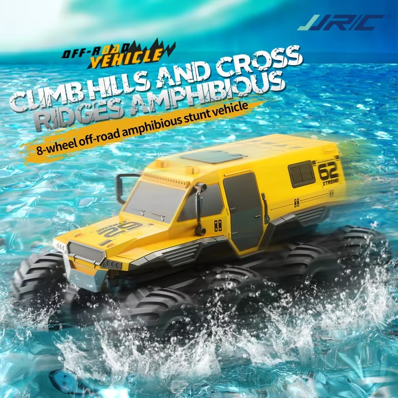 JJRC Q137 8x8 2.4G Remote Control Car 8wd Off-road Amphibious Stunt Vehicle 8-Wheel Speed Racing Truck Waterproof Crawler Toys