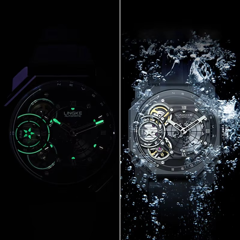 Fashionable Men's Watch Hollowed Out Luminous Tourbillon Fully Automatic Mechanical Movement Mechanical Watches reloj automático